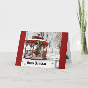 Carte Gazebo de Noël, Joyeux Noël Horizontal