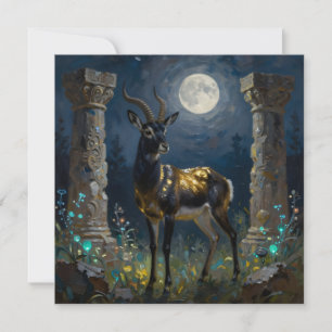 Carte Gazelle noire et or Vierge