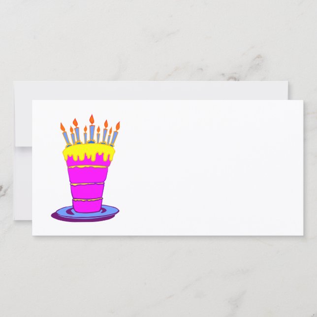 Carte Géant gâteau d'anniversaire rose (Devant)