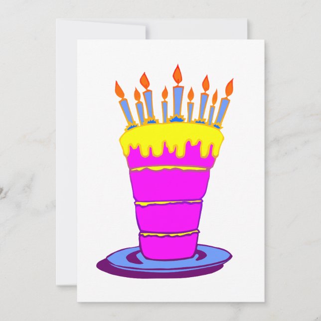 Carte Géant gâteau d'anniversaire rose (Devant)