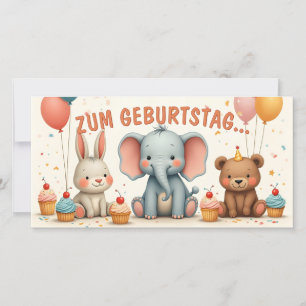 Carte Geburtstagsfreude mit tierischen Freunden