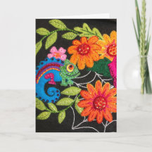 Gecko Lézard Anniversaire en feutre cousu