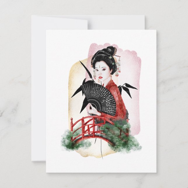 Carte Geisha Girl Artiste japonaise (Devant)