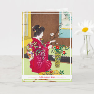 Carte geisha likebana d'Orient et d'Orient