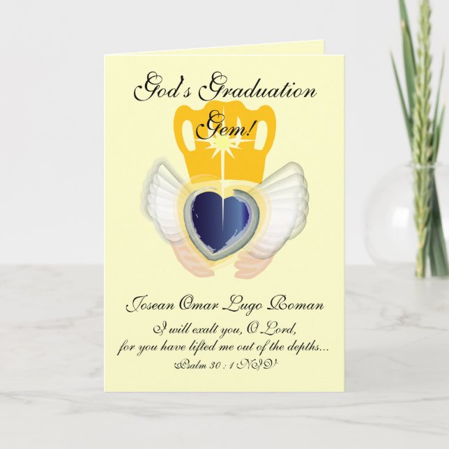 Carte Gem de la graduation de Dieu !-Personnaliser (Devant)
