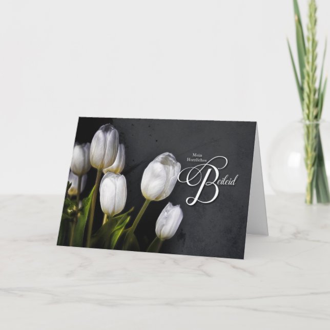 Carte GEMAN Sympathie Tulipes blanches brillantes sur le (Devant)