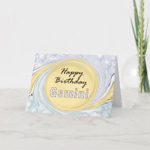 Carte Gémeaux de joyeux anniversaire