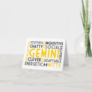Carte Gemini Astrologie Word Collecte Card