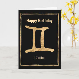 Carte Gemini or zodiac astrologie Joyeux anniversaire
