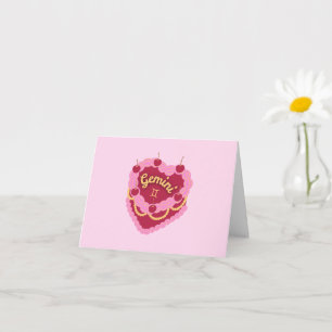 Carte Gemini Zodiac Pastel Coeur Gâteau d'anniversaire