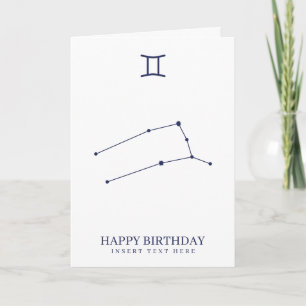 Carte Gemini Zodiac Star Sign Custom Anniversaire