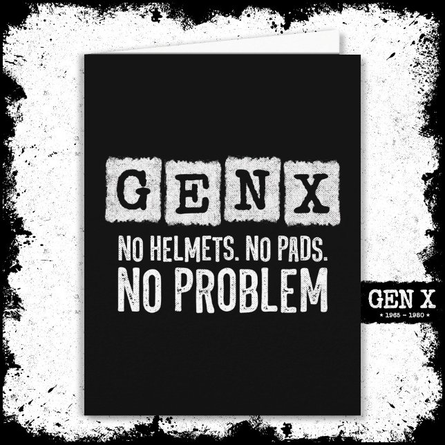 Carte Gen X Generation X Aucun problème Gen Xer Funny Ge (Créateur téléchargé)