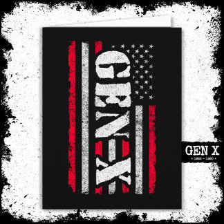 Carte Génération Fière X Gen Xer American Flag Gen X