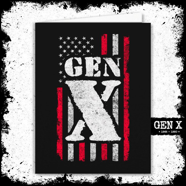 Carte Génération Fière X Gen Xer American Flag Gen X (Créateur téléchargé)