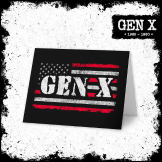 Carte Génération Fière X Gen Xer American Flag Gen X