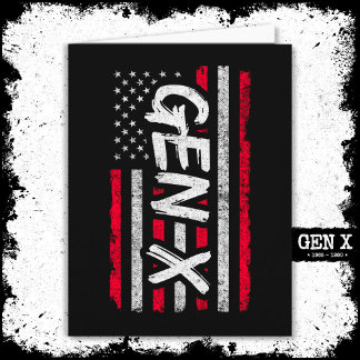 Carte Génération X American Flag Fier Gen Xer Gen X