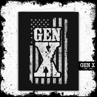 Carte Génération X Fière Gen Xer Drapeau Américain Gen X