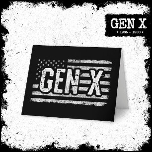 Carte Génération X Gen Xer Drapeau Américain Fier Gen X