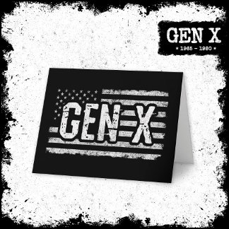 Carte Génération X Gen Xer Drapeau Américain Fier Gen X