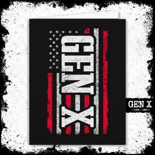 Carte Génération X Gen Xer Fier American Flag Gen X