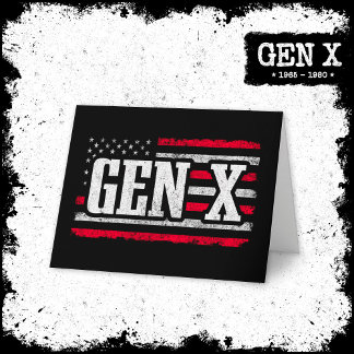 Carte Génération X Gen Xer Fier American Flag Gen X