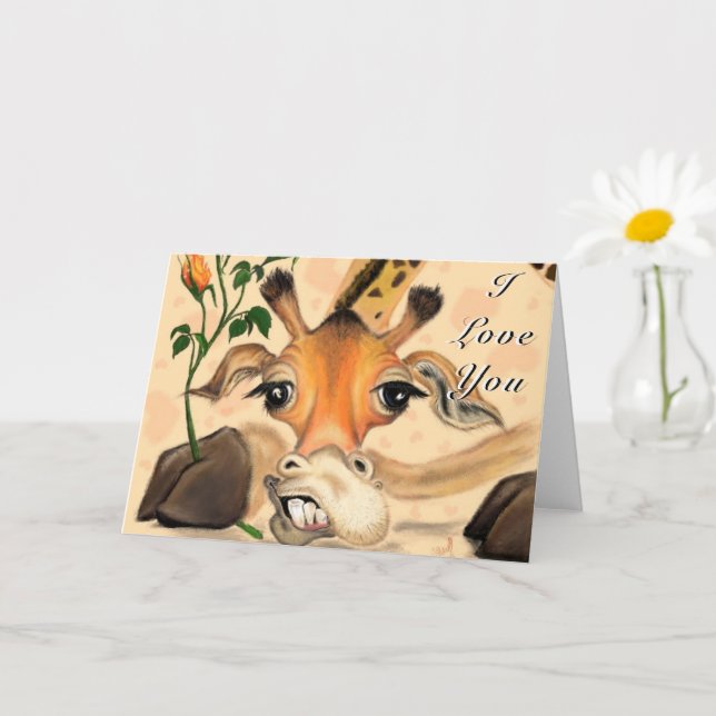 Carte Gentleman Giraffe Funny Valentine's Day Card (Petite plante)