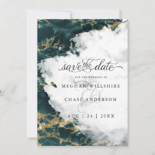 Carte Géode d'aquarelle Sapphire turquoise BarefootBride