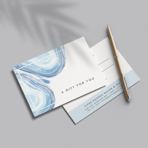 Carte Géode de vague bleue   Certificat cadeau