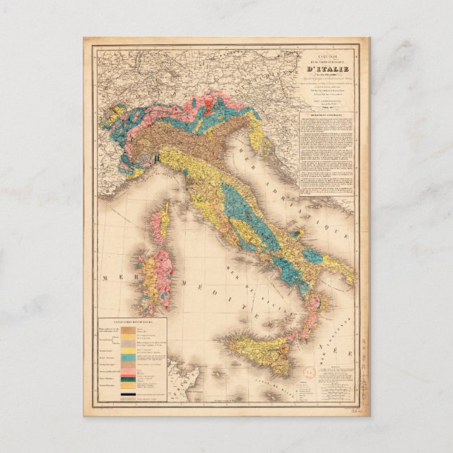 Carte géologique de l'Italie par H. de Collegno (1 (Devant)