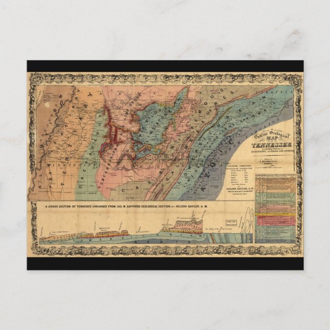 Carte géologique du Tennessee (1866) (Devant)