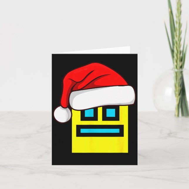 Carte Géométrie Dash Répéter Chapeau de Noël de Père Noë (Devant)