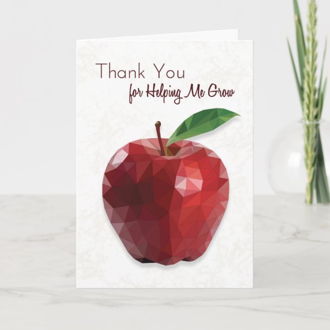 Carte Géométrique Apple Cadeau pour les Enseignants (Devant)