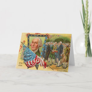 Carte George Washington inaugure le drapeau américain