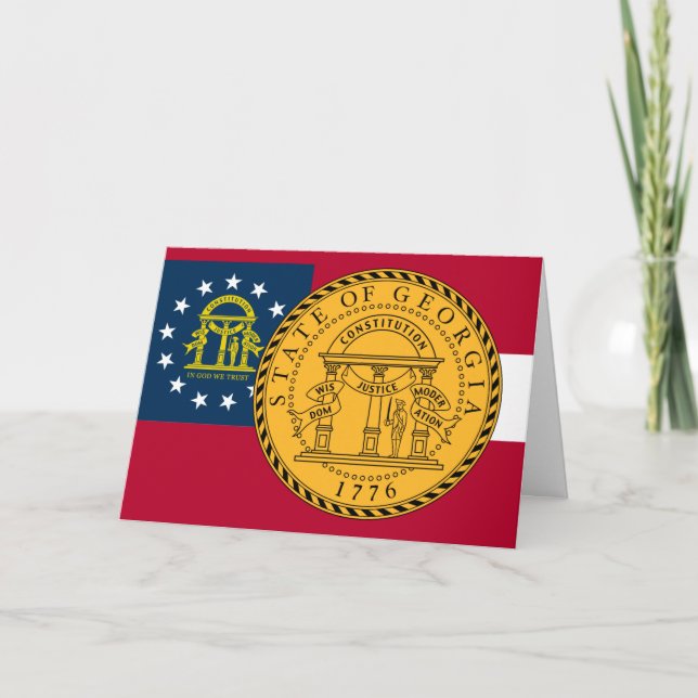 Carte Georgian Flag & Seal, Flag of Georgia (Devant)