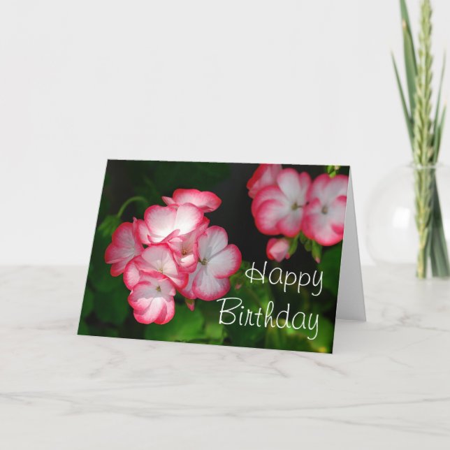 Carte Geraniums d'anniversaire (Devant)