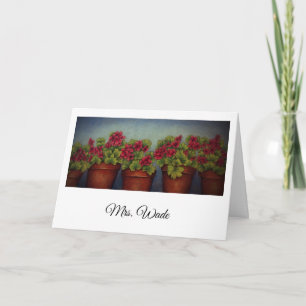 Carte Geraniums rouges