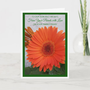 Carte Gerbera Fils Et Femme Anniversaire Personnalisé