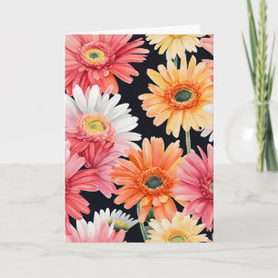 Carte Gerbera marguerite - Fleurs aquarelle