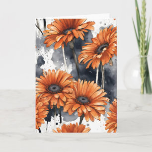 Carte Gerbera marguerite - Fleurs aquarelle