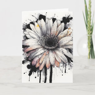 Carte Gerbera marguerite - Fleurs aquarelle