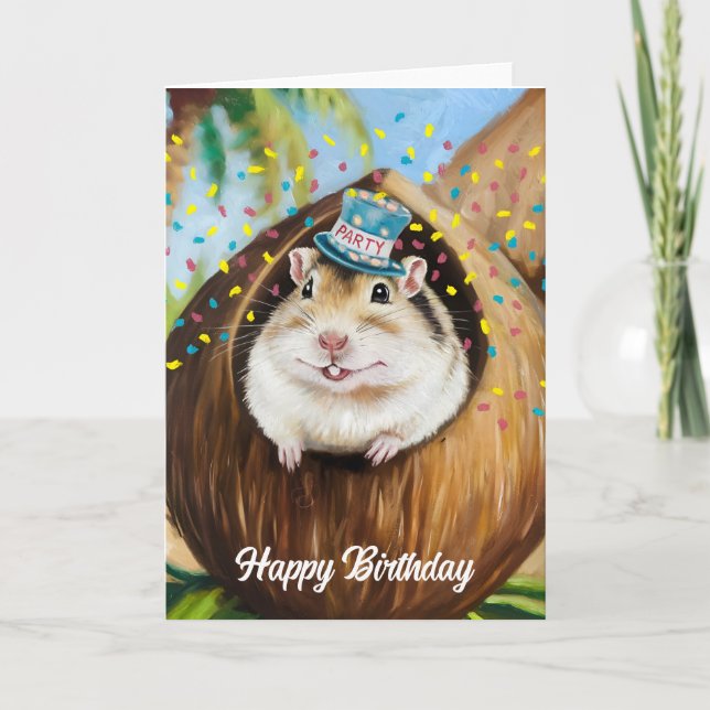 Carte Gerbil mongol dans une maison de noix de coco (Devant)