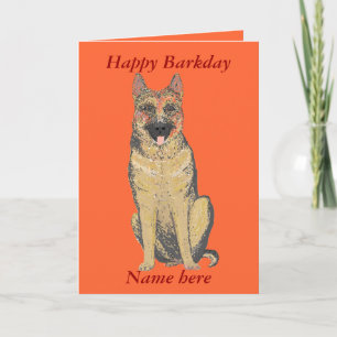 Carte German Shepherd Birthday Card ajouter le nom perso