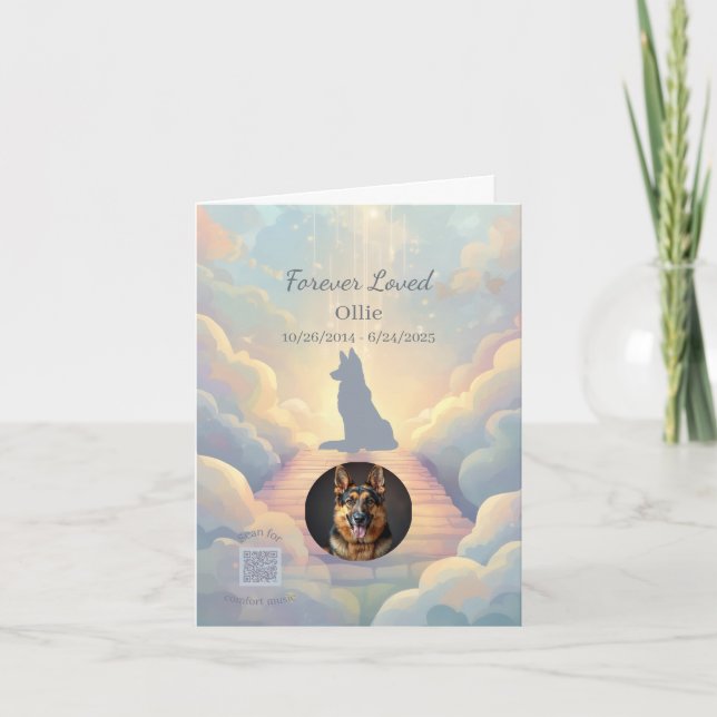 Carte German Shepherd Rainbow Bridge Sympathy Card (Devant)