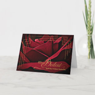 Carte German Sympathy Loss of Grandmother Crimson Rose