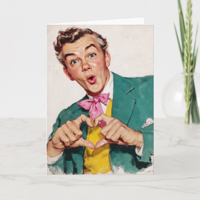 Carte Geste de cœur surprise vintage (Devant)