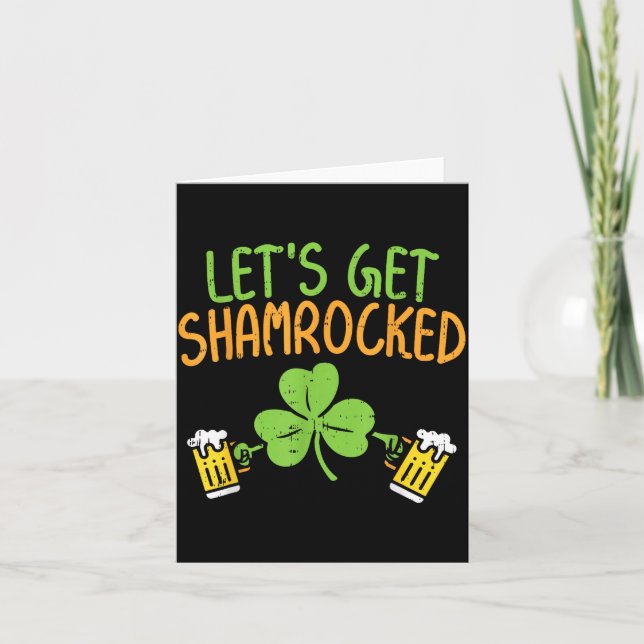 Carte Get Shamrocked Funny St Patricks Day Irish Beer Dr (Devant)