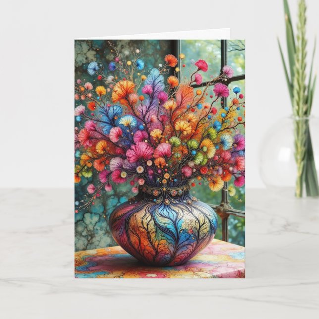 Carte Get Well After Surgery Cheerful with Flowers Card (Devant)