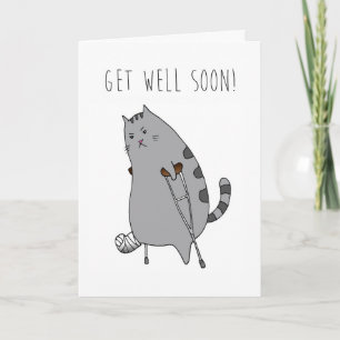 Carte Get Well Feel Better : Os brisé dans une fon