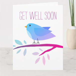 Carte Get Well Soon avec illustration d'oiseau mig