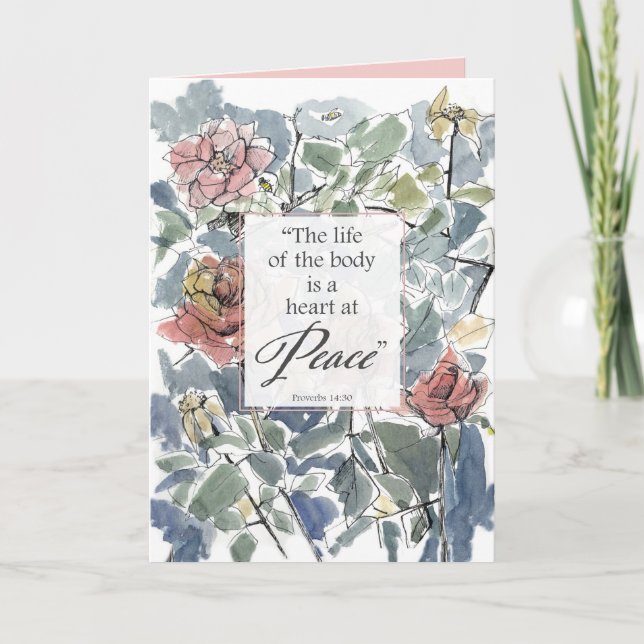 Carte Get Well Soon Proverbs Scripture Religious Roses (Devant)